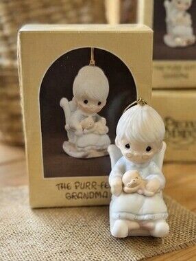 Precious Moments The Purr-Fect Grandma Ornament with Kitten1983